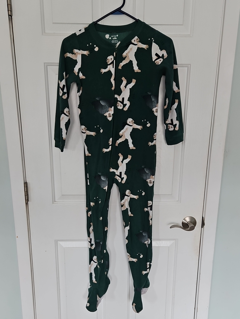 Carter's Forest Green Pattern Footed Pajama One-Piece